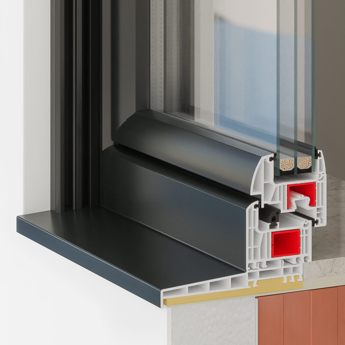 UP-Gehäuse 5-Stufen-Wenderegler RVS-R, VITRO Fenster